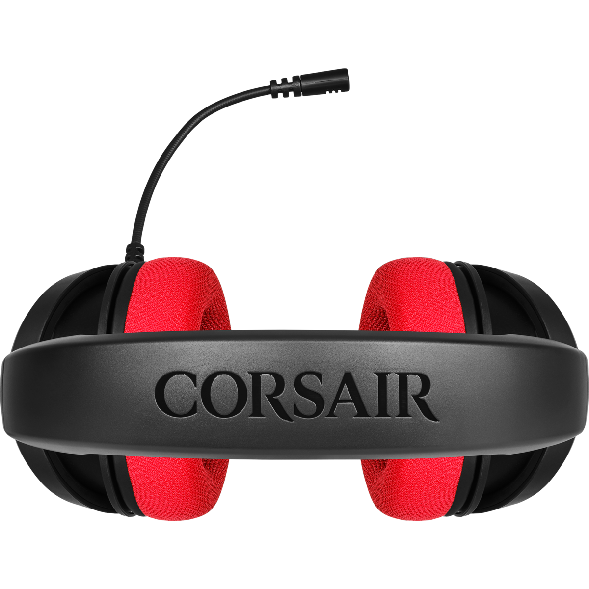 Audífonos con Micrófono Gamer HS35 Stereo, Alámbrico 3.5mm, Longitud del Cable 1.1 Metros, Color Negro / Rojo, CORSAIR CA-9011198-NA