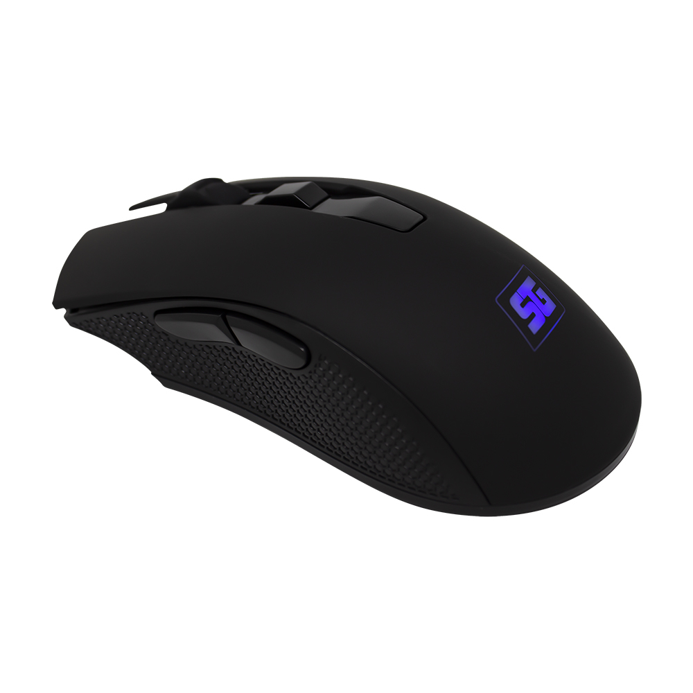 Ratón (Mouse) Gamer Start The Game, Inalámbrico (Recargable), 6 Botones, Hasta 2400 DPI, Color Negro, VORAGO MO-600