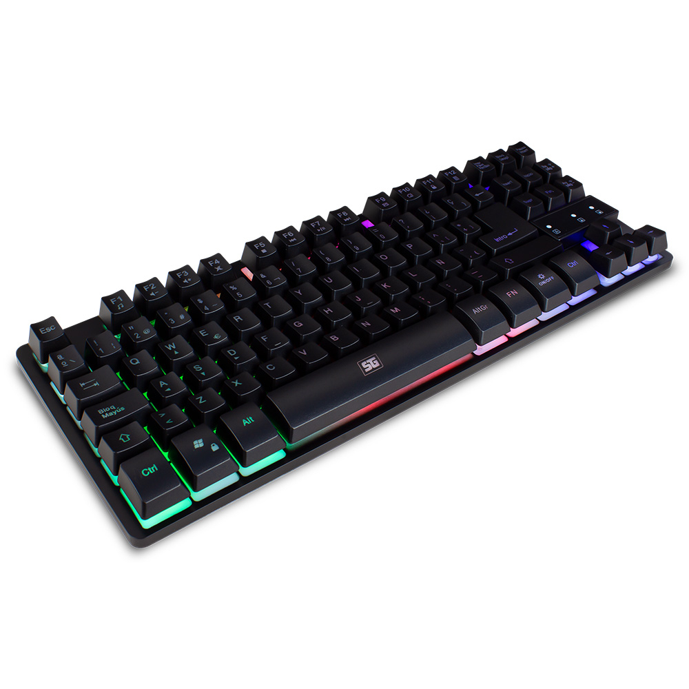 Teclado Gamer Start The Game, Alámbrico (USB), Anti-ghosting, Longitud del Cable 1.60 Metros, Iluminación Rainbow, VORAGO KB-503