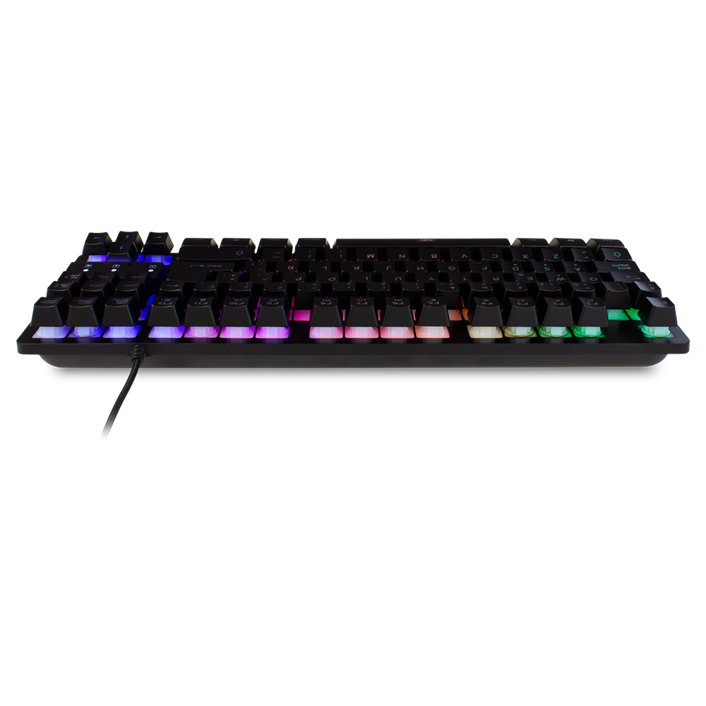 Teclado Gamer Start The Game, Alámbrico (USB), Anti-ghosting, Longitud del Cable 1.60 Metros, Iluminación Rainbow, VORAGO KB-503