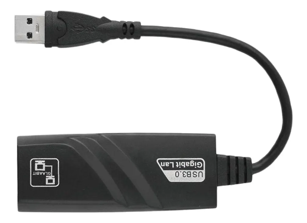 Adaptador de Red USB - Ethernet, 10/100/1000 Mbps, Color Negro, GIGATECH USB2RJ45