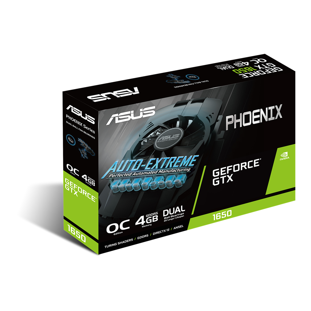 Tarjeta de Video NVIDIA GeForce GTX 1650 Phoenix OC Edition, 4GB GDDR6, 1xHDMI, 1xDVI, 1xDP, PCI Express x16 3.0, ASUS PH-GTX1650-O4G
