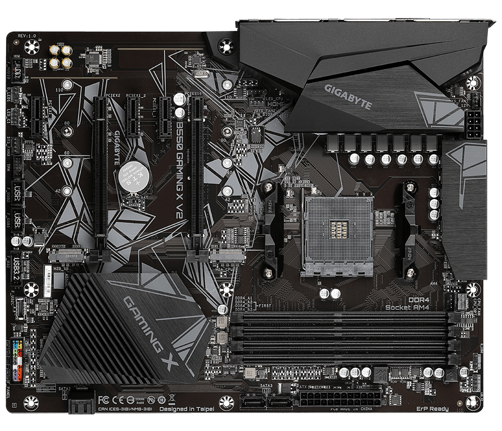 Tarjeta Madre (Mobo) B550 Gaming X V2, Chipset AMD B550, para AMD Ryzen 5000/4000/3000 Series, Socket AM4, 4xDDR4 (Max 128GB), Audio HD, Red, USB 3.2, SATA 3.0, M.2, Micro-ATX, GIGABYTE B550 GAMING X V2