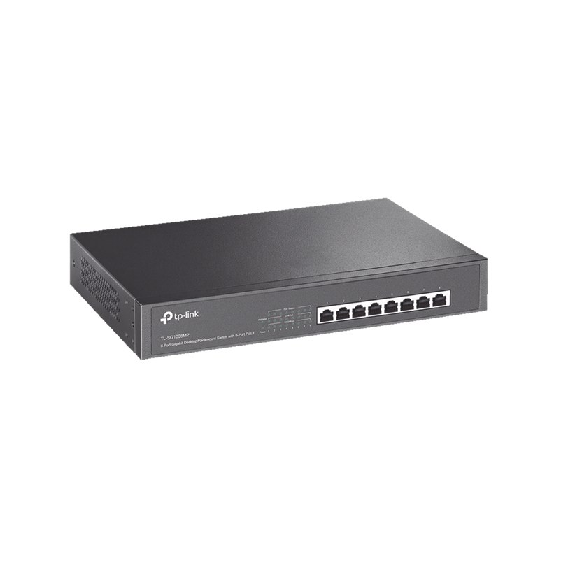 Switch Gigabit PoE+ No Administrable, 8 Puertos 10/100/1000 Mbps y 8 .