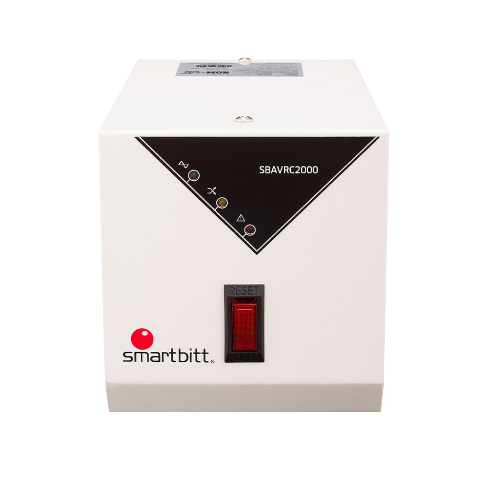 Regulador De Voltaje Modelo R-BITT AC2000, 2000VA / 1200W, Regulación 82 - 150Vca, 1 Contacto de Regulacion, SMARTBITT SBAVRAC2000