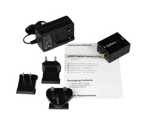 Adaptador Convertidor de Audio Digital Coaxial SPDIF o Toslink® Óptico a RCA Estéreo Analógico