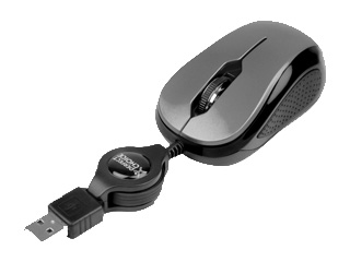 Ratón Óptico Perfect Choice Retráctil Color Gris Mini
