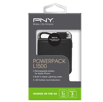 Batería Portátil PNY L1500 - para iPhone 5/5S - Conector Lightning