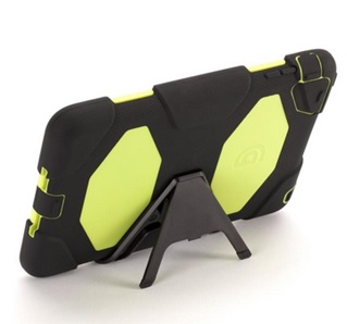 Carcasa Griffin Survivor para iPad mini -2 -3 - con Soporte, Color Negro & Citron / 685387408238