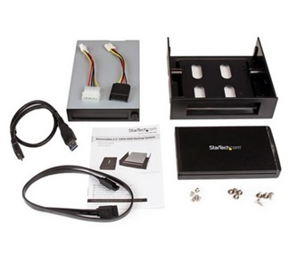 Sistema de Backup con Caja Disco Duro 2,5 Pulgadas SATA y Rack Móvil con Dock Bahía 3,5 o 5,25" - Ho