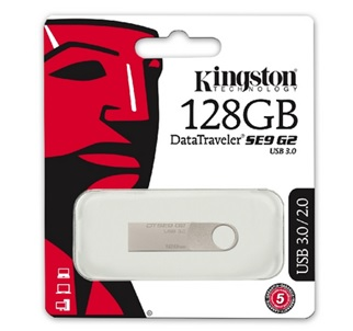 Memoria Flash Kingston DataTraveler SE9 G2, 128GB, USB 3.0, Metálico