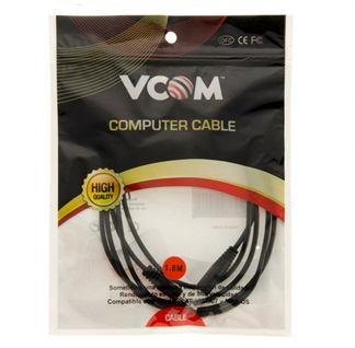 Cable Extensión Plug 3.5mm Macho a Plug 3.5mm Hembra Estéreo de 1.8 mts Negro