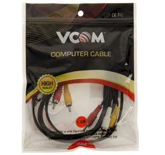 Cable 3 Plug RCA Macho a 3 Plug RCA Macho Audio y Video de 1.8 mts