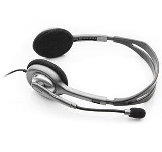 Diadema con Micrófono Logitech H111, Alámbrico, 3.5mm, 1.8 Metros, Gris