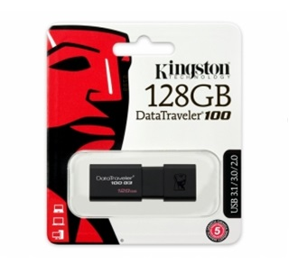 Memoria USB Kingston, 128GB, USB 3.0 DataTraveler 100 G3