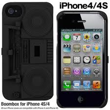 Funda Fresh Fiber para iPhone 4(S) Boom Box - Color Grafito