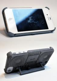 Funda Fresh Fiber para iPhone 4(S) Boom Box - Color Grafito