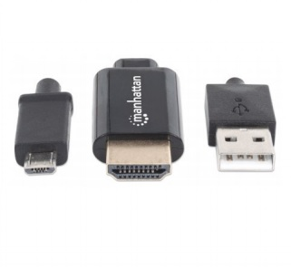 Cable MHL de Micro USB de 5 pines a HDMI, con USB-A para alimentación