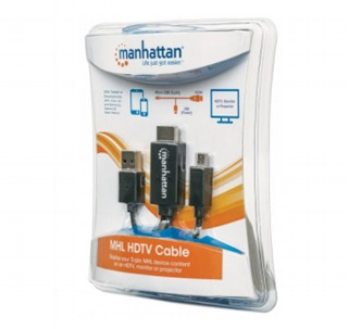 Cable MHL de Micro USB de 5 pines a HDMI, con USB-A para alimentación