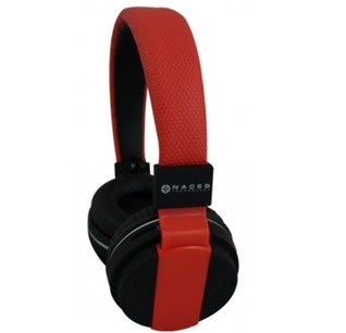 Diadema Naceb Technology, Bluetooth 2.1, Batería 300mAh, Negro / Rojo