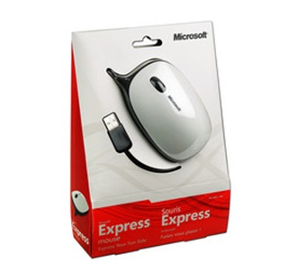 Mouse Microsoft Express, Tecnología BlueTrack. USB 2.0. Color Blanco/Gris