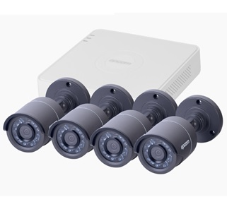 Sistema completo, 4 cam bala TurboHD 720p, DVR 4 canales, compat cloud EZVIZ P2P, fuente poder