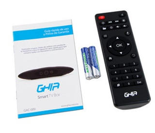 SmartTV Box GHIA UHD4K con Android, incluye control remoto (dispositivo de trans contenido multimedi