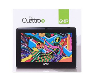 Tablet GHIA Any QUATTRO Bt, Cortex, 1GB, 8GB, Touch 7", 2 Cams 0.3MP, BT, Wifi, Android 5.1, Negro