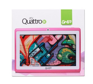 Tablet GHIA Any QUATTRO Bt, Cortex, 1GB, 8GB, Touch 7", 2 Cams 0.3MP, BT, Wifi, Android 5.1, Rosa