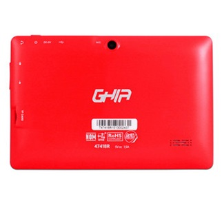 Tablet GHIA Any QUATTRO Bt, Cortex, 1GB, 8GB, Touch 7", 2 Cams 0.3MP, BT, Wifi, Android 5.1, Rojo