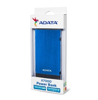 Batería Portátil recargable Adata PowerBank X7000, 7000mAh, Negro/Azul