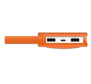 Batería Portátil recargable y linterna LED ADATA D8000L Powerbank de 8,000 mAh. Color Naranja
