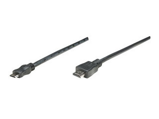 Cable Mini HDMI macho a HDMI macho, Blindado, Negro, 1.8 m