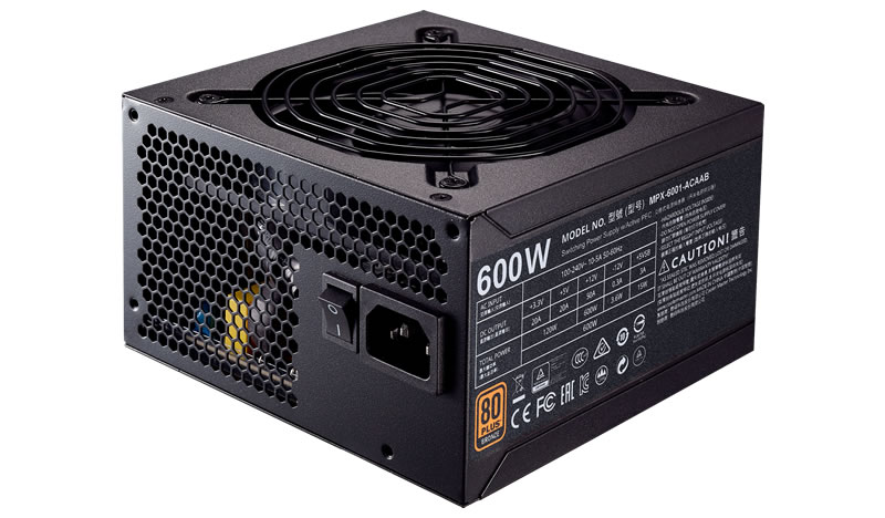 Fuente de Poder Cooler Master MasterWatt de 600W, ATX, 80 PLUS Standard