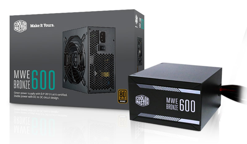 Fuente de Poder Cooler Master MasterWatt de 600W, ATX, 80 PLUS Standard