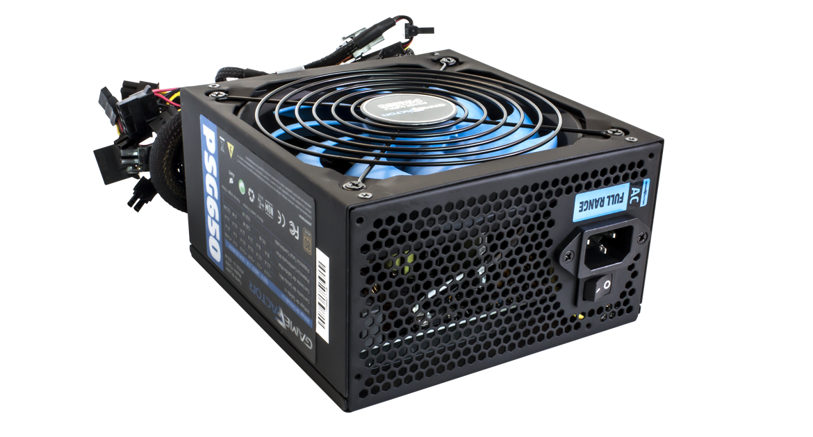 Fuente de Poder Certificada Game Factor PSG650 de 650W, ATX, 80 PLUS® Bronze, 80% de Eficiencia, EN-385896-1