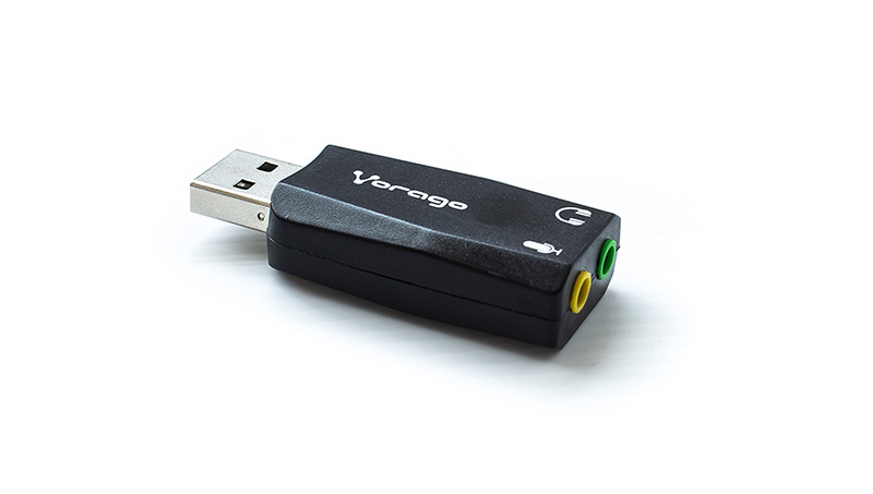 Adaptador Vorago ADP-201 de USB (M) a Jack de Audio y Micrófono (H)