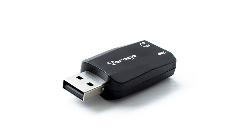 Adaptador Vorago ADP-201 de USB (M) a Jack de Audio y Micrófono (H)