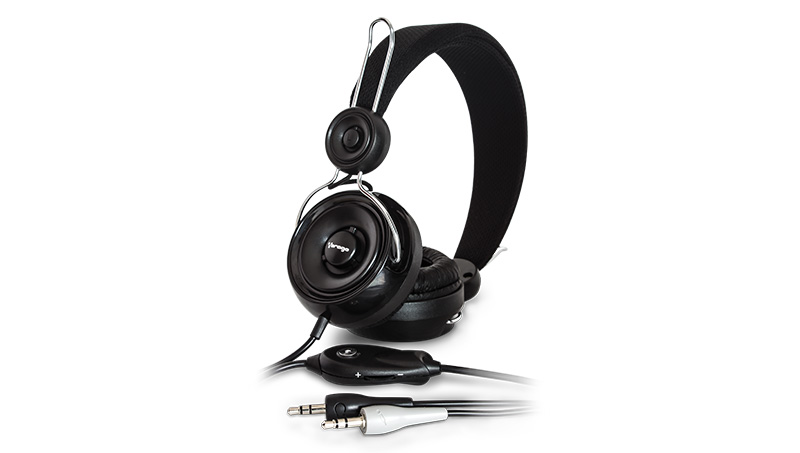 Audífonos con Micrófono HP-205C, 2 Jack 3.5 mm, Color Negro, VORAGO® AU-375872-1