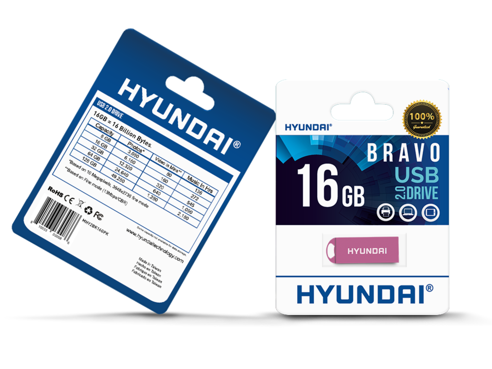 Hyundai 16GB Bravo Keychain USB 2.0 Flash Drive