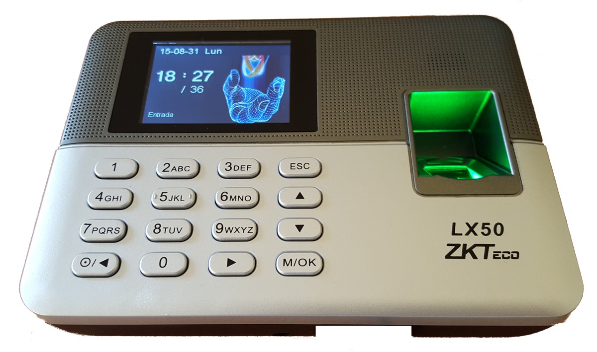 Reloj Checador / Control de Asistencia, Modelo ZK LX50, Capacidad 500 Usuarios, Huella Digital y Password, Administracion Via USB, ZKTECO ZKT153012