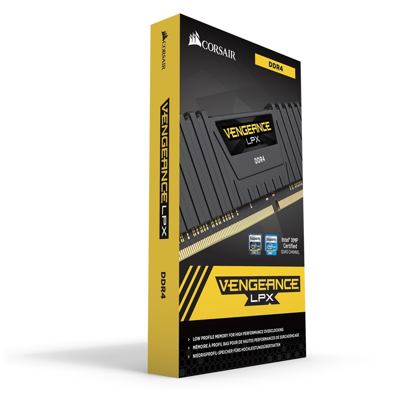 Memoria RAM DDR4 SO-DIMM, PC4-19200 (2400MHz), 16GB, 1.2V, CL16, Corsair VENGEANCE® LPX, CMK16GX4M1A2400C16