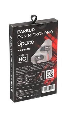 Audífonos C/Micrófono (Manos Libres), Color Space, Conexión 3.5mm, NACEB NA-0305N 