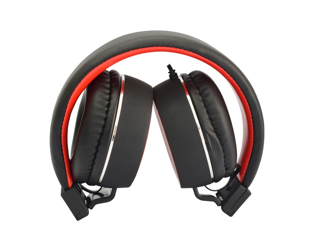 Diadema con Micrófono, Modelo ZERO, Conexión 3.5mm, Longitud 1.2 Metros, Color Negro/Rojo, NACEB NA-0310R