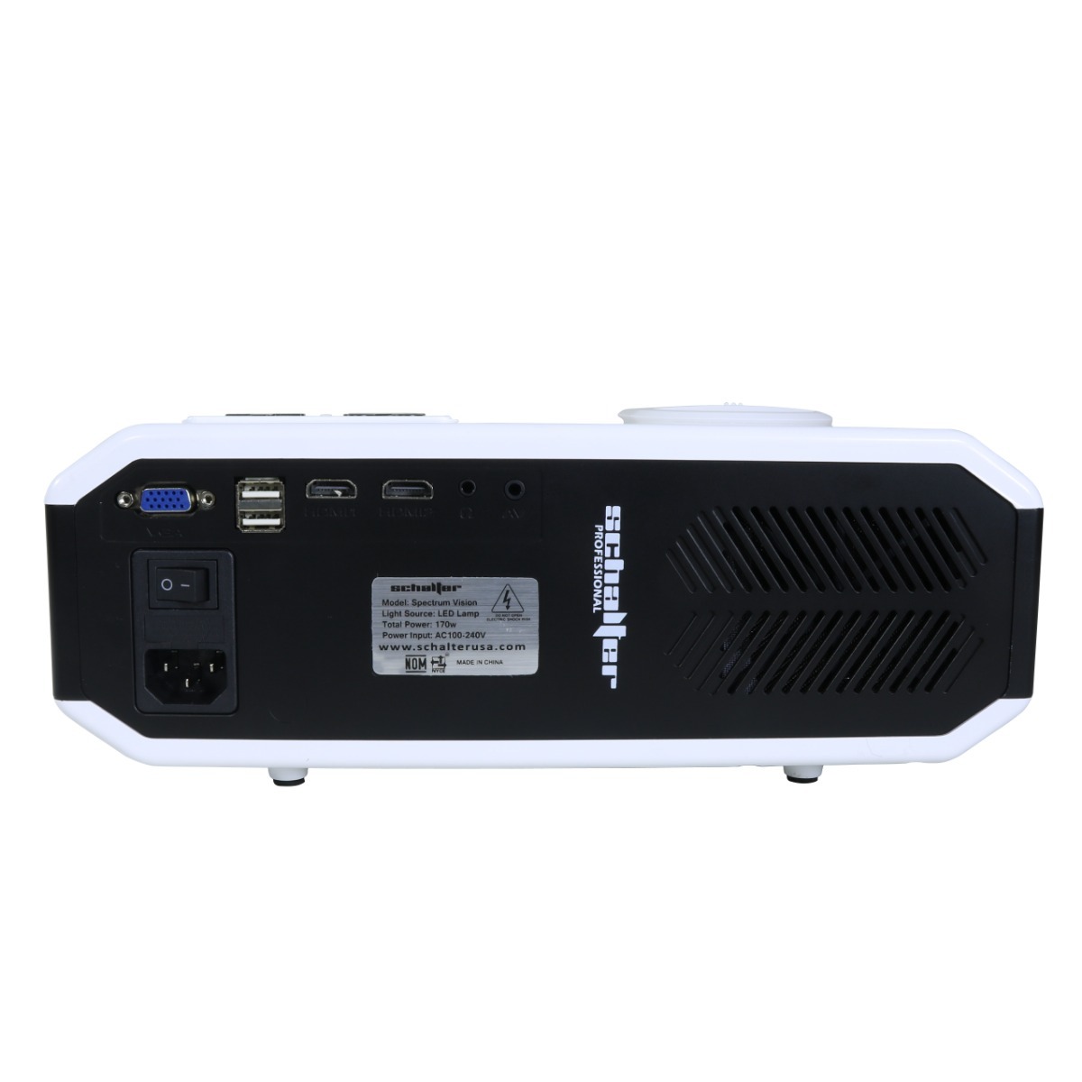 Proyector Profesional | 3200 Lúmenes | Tamaño Imagen 50-200” | SVGA / HDMI / USB  | 30,000 Horas (Vida Útil Lámpara) | SCHALTER S-SPECTRUM