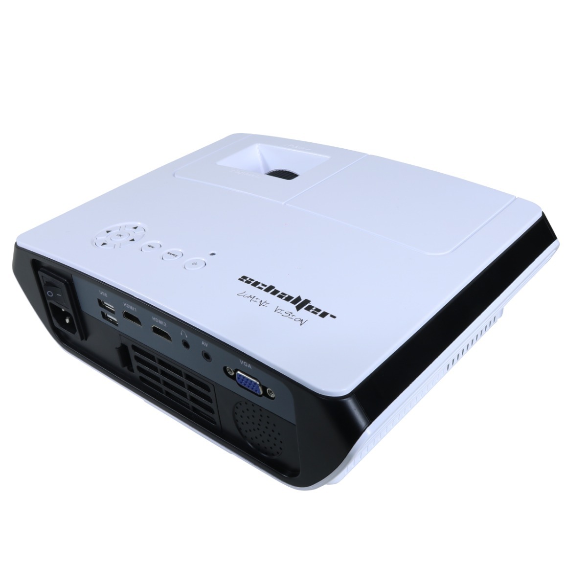 Proyector Profesional | 2000 Lúmenes | Tamaño Imagen 35-120” | SVGA / HDMI / USB  | 30,000 Horas (Vida Útil Lámpara) | SCHALTER S-LUMINI