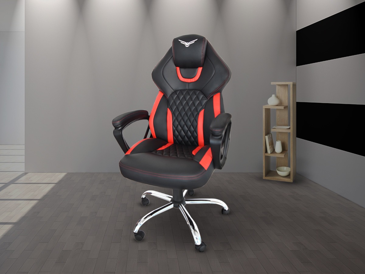 Silla Gamer by NACEB Mod. Tank, Color Negro / Rojo, Reclinable, NA-0913