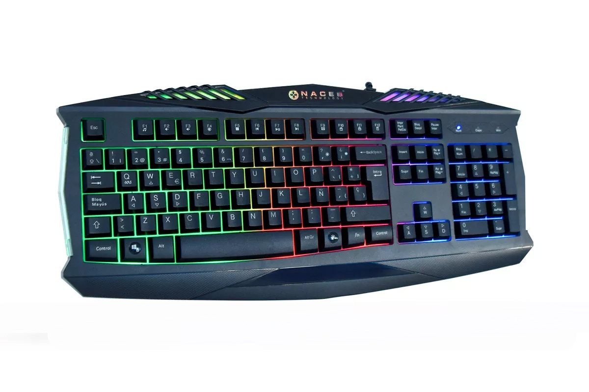 Kit de Teclado y Mouse Alambrico Gamer Naceb Na-617 USB Español Led 4 colores