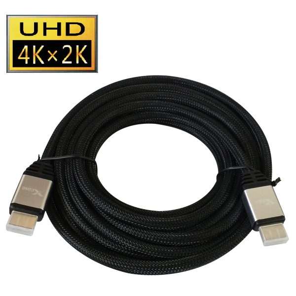 Cable HDMI V2.0, Macho a Macho, UHD 4K x 2K, 15 Metros, Calibre 24AWG, Color Negro, X CASE, HDMICAB20-15