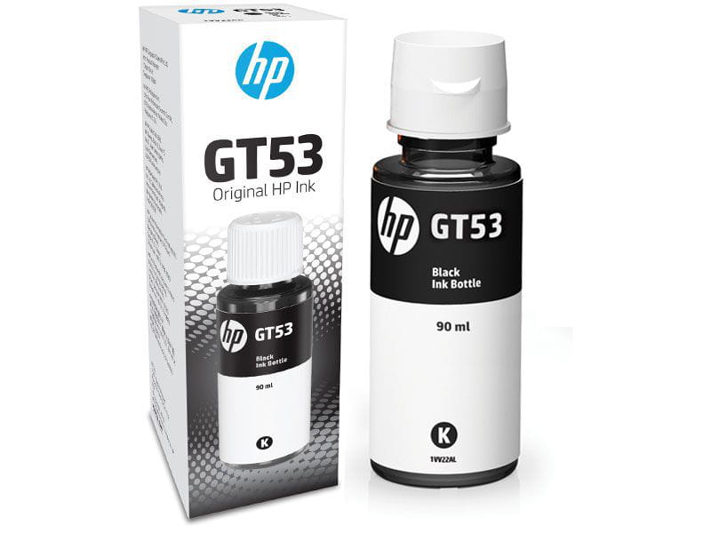 Botella de Tinta Original HP GT53, Color Negro, Capacidad 90ml, Rendimiento Aprox. 4,000 Páginas, 1VV22AL